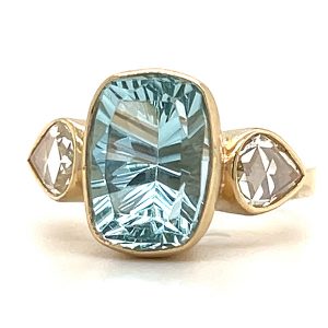 Lauren Sigman aquamarine three stone ring