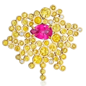 Yoki tourmaline sapphire brooch