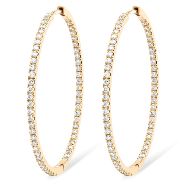 Buy Adinra Diamond Hoop Earrings Online | CaratLane