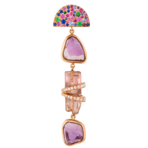 Clara Chehab long pink tourmaline earring