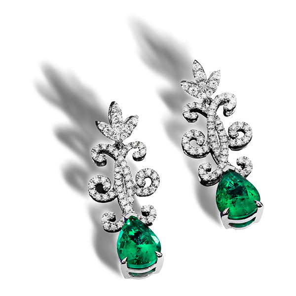 Le Vian Couture emerald diamond earrings