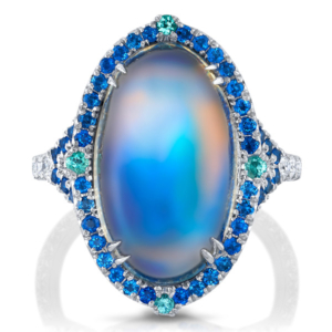 Omi Prive moonstone hauyne ring