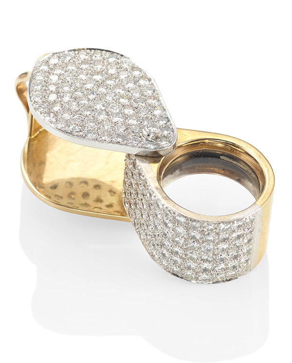 Sidney Mobell 18k gold diamond loupe