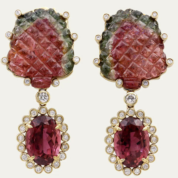 Stephen Dweck watermelon tourmaline earrings