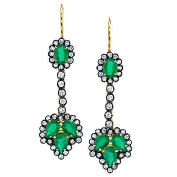 Lord Jewelry emerald leaf earrings