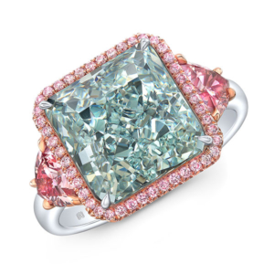 Rahaminov green and pink diamond ring