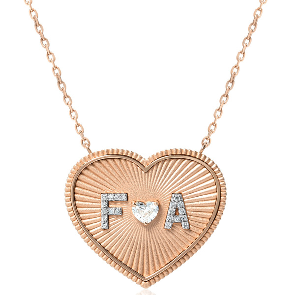 Savolinna initial heart necklace