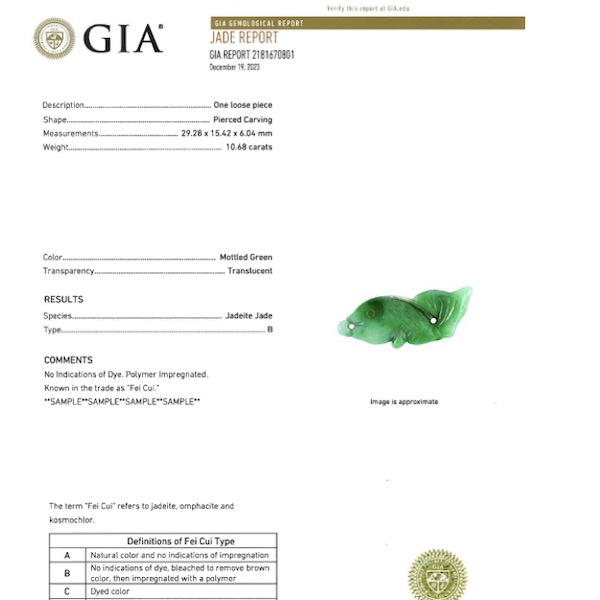 Gia gemological clearance report