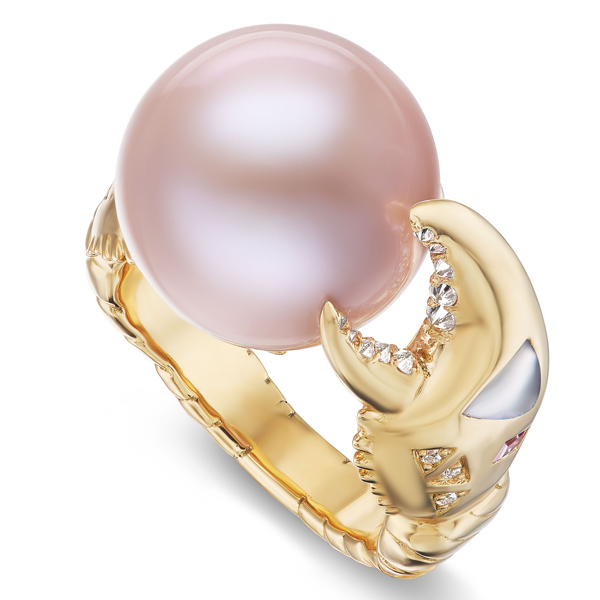 Harwell Godfrey pink pearl Claw ring