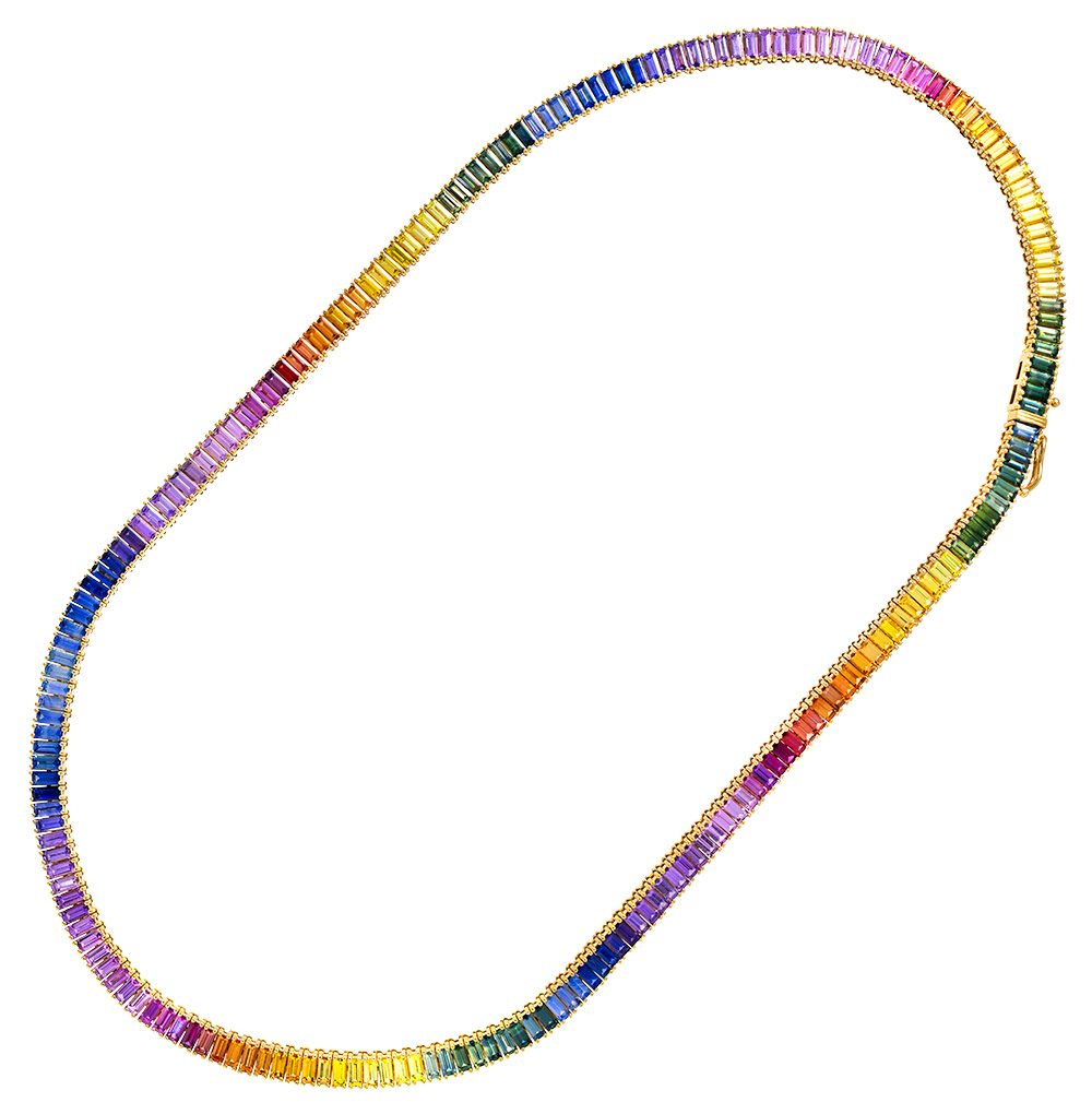 Kimberly Collins rainbow sapphire necklace