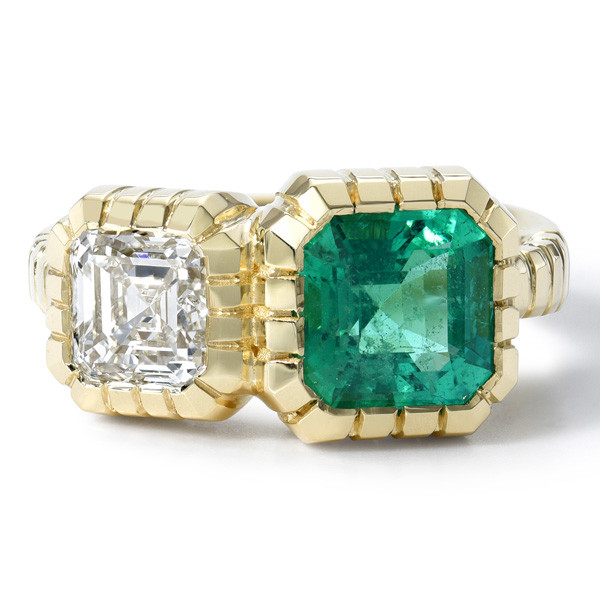 Retrouvai emerald diamond ring