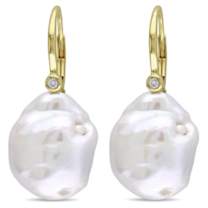 Allurez Baroque Pearl Diamond Earrings