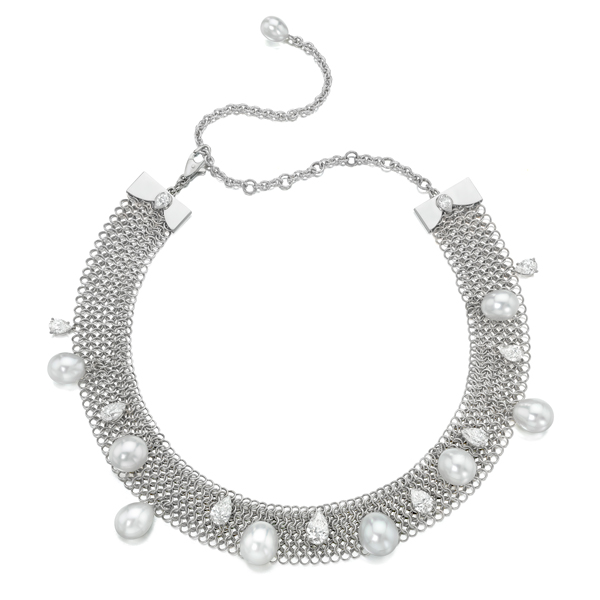 Assael pearl and diamond necklace