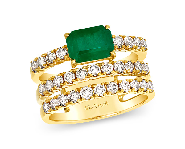 Le Vian triple stack emerald ring