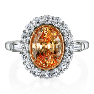 Omi yellow orange sapphire ring