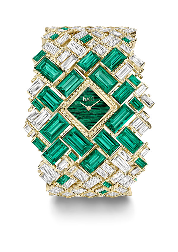 Piaget high jewelry emerald cuff watch