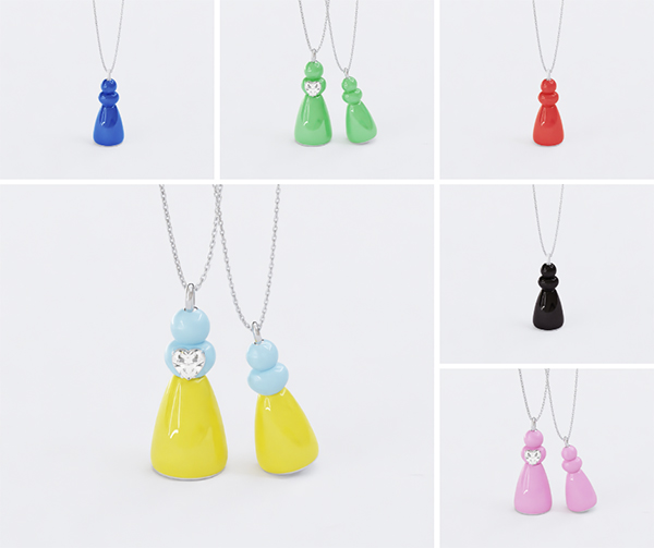 Dukachi enamel doll pendants