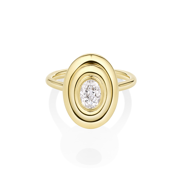 Marrow In Orbit Oval Diamond Ring