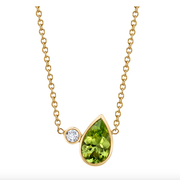 Nicole Mera peridot diamond necklace