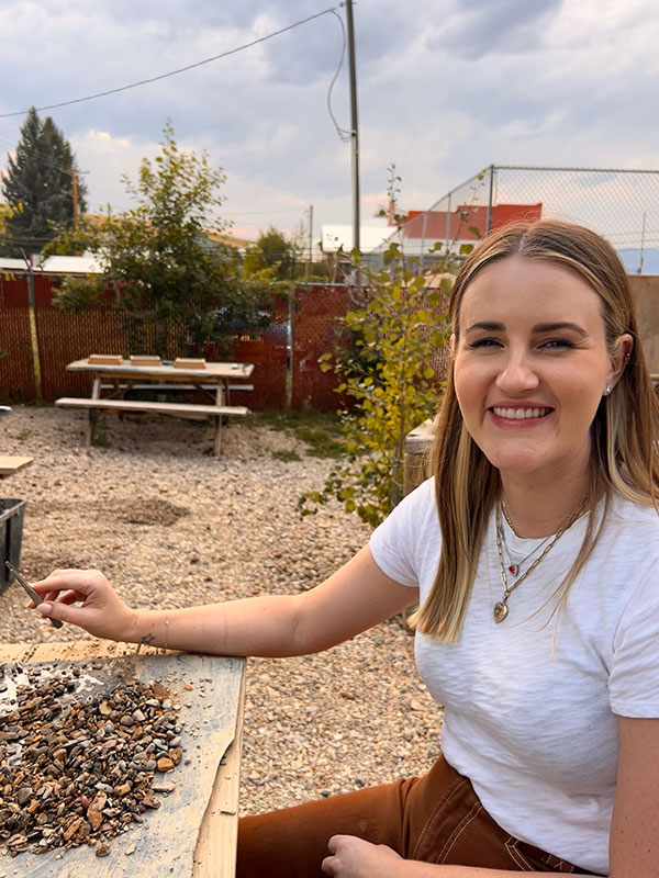 Nikki Swift sifting sapphires