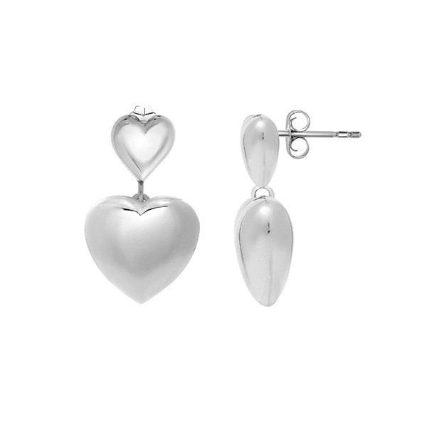 Royal Chain silver heart earrings