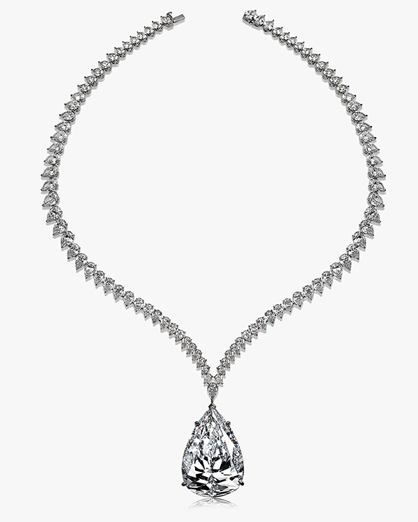 Saks high jewelry pear shape diamond necklace