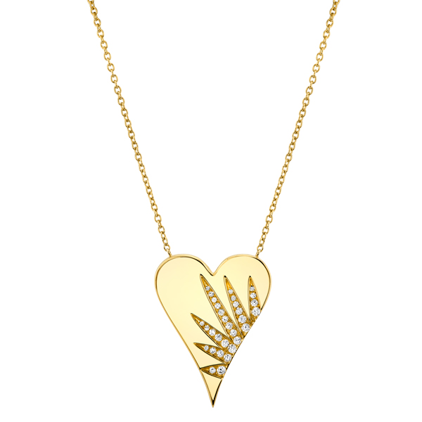 Sylvie sun rays heart necklace