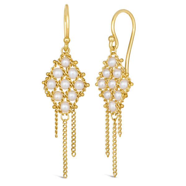 Amali woven lattice earrings