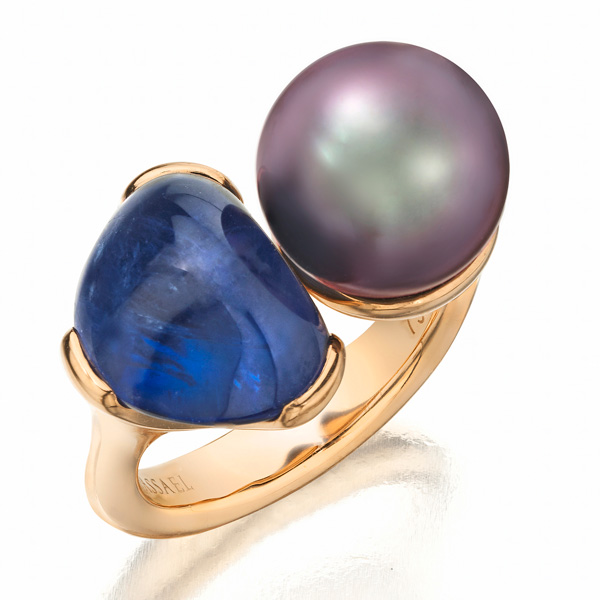 Assael pearl sapphire Colors ring