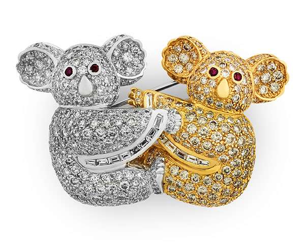 Elizabeth Taylor Diamond Koala Brooch