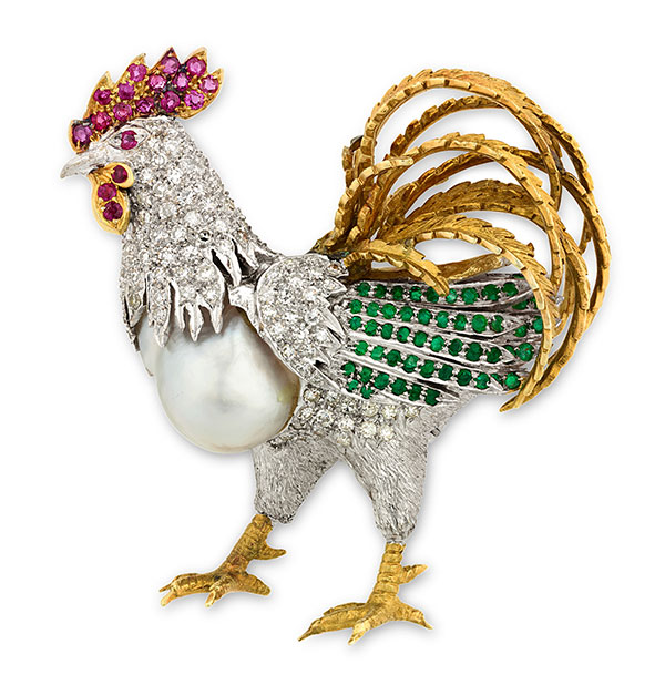 Elizabeth Taylor Rooster Brooch