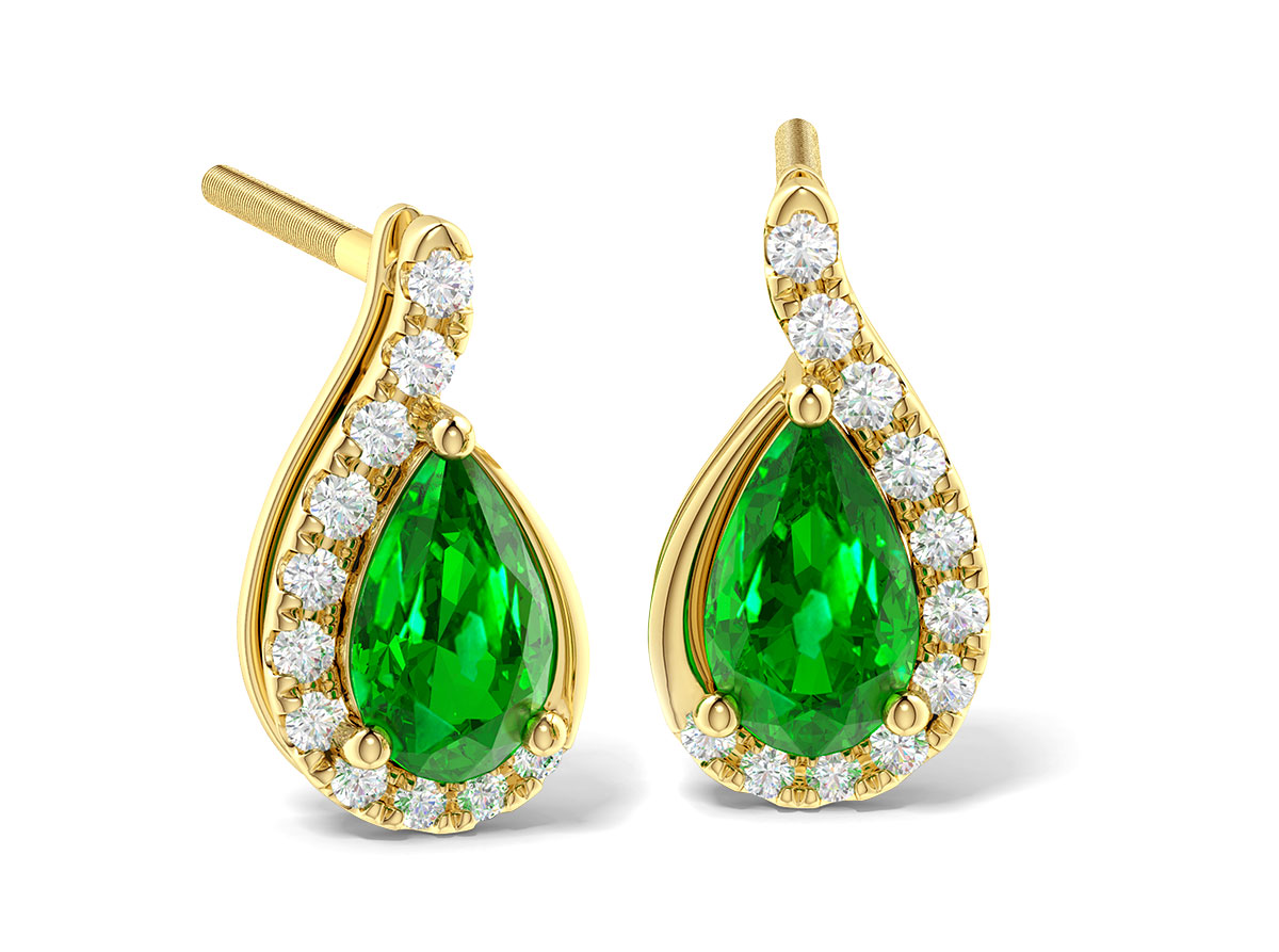 JCA 2024 Angara eternal flame emerald earrings