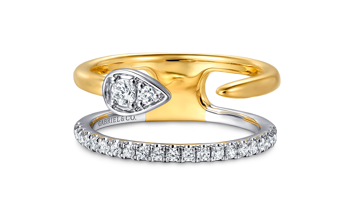 JCA 2024 Gabriel white yellow gold diamond ring