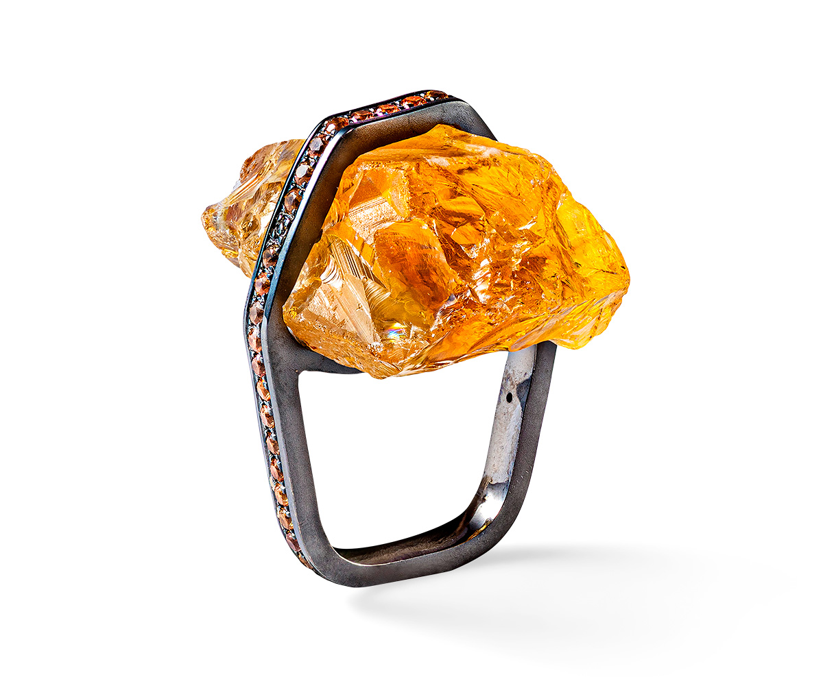 JCA 2024 German Kabirski rough citrine ring