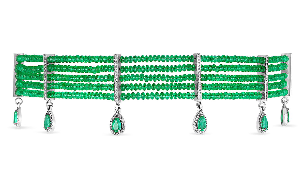 JCA 2024 Marisa Perry emerald bead choker