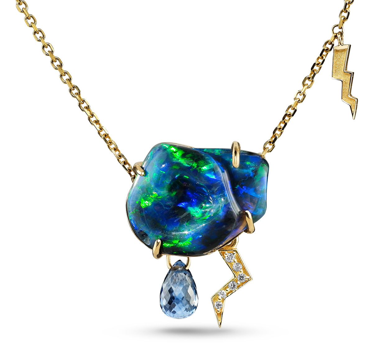 JCA 2024 Parle thunderstuck australian black opal necklace