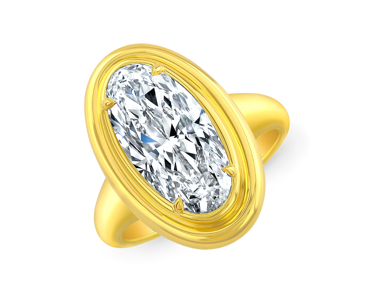 JCA 2024 Rahaminov twin bezel moval diamond ring