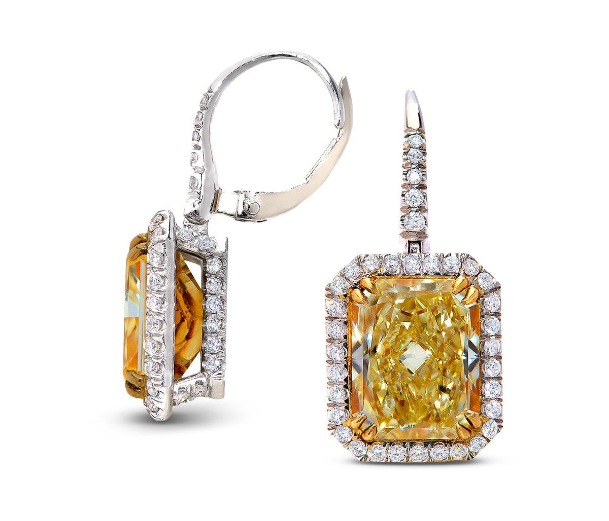 JCA 2024 Ricardo Basta golden glow earrins with yellow radiant diamonds