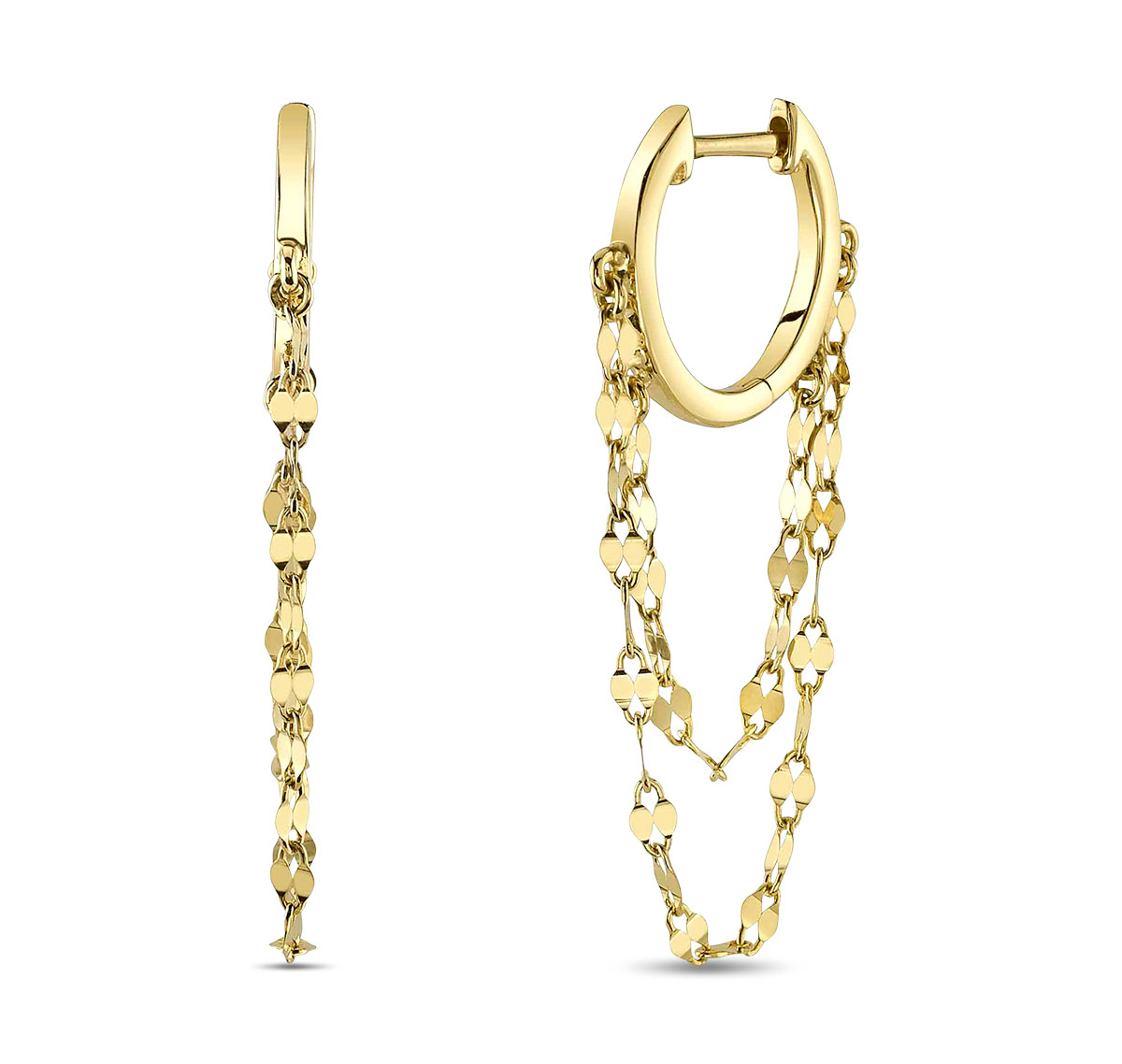 JCA 2024 Shy gold chain dangle earrings