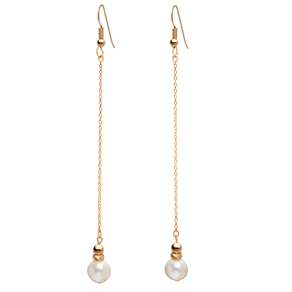 Jenny Lauren pearl chain drop earrings