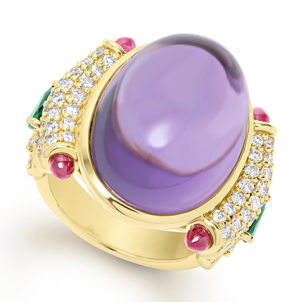 Lagos Studio amethyst cabochon ring