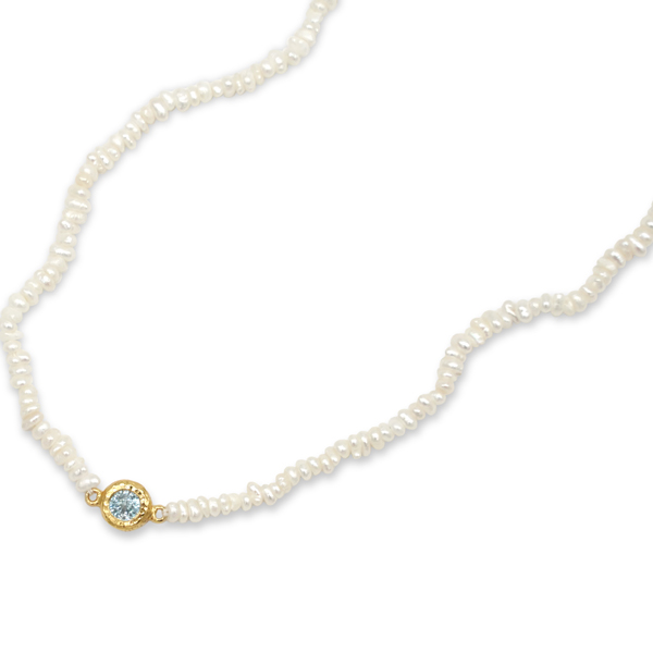 Pacharee Klom aqua pearl necklace