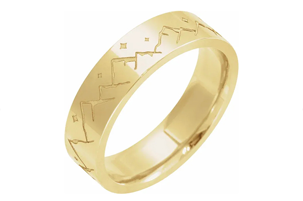 Stuller 14k gold engraved band