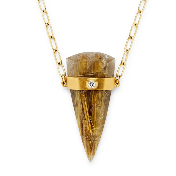 Sunlit Pyramid Arrowhead Necklace