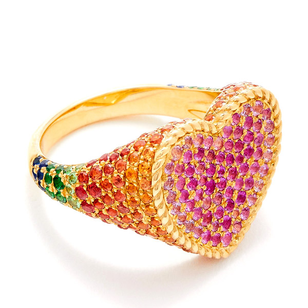 Yvonne Leon rainbow heart ring