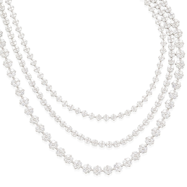 Dianne Feinstein bonhams three strand diamond necklace