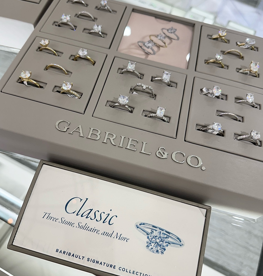 Gabriel engagement rings at Baribault Jewelers