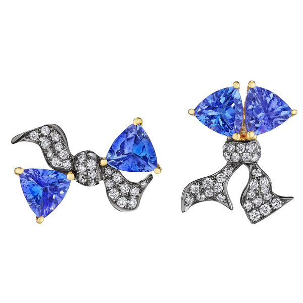 Yoki tanzanite bow earrings