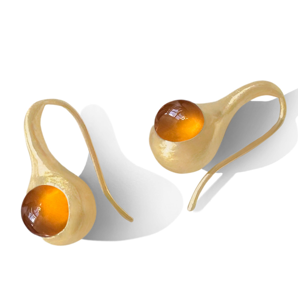 Sunlit carnelian droplet earrings