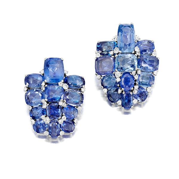 Cartier sapphire dress clips Bonhams